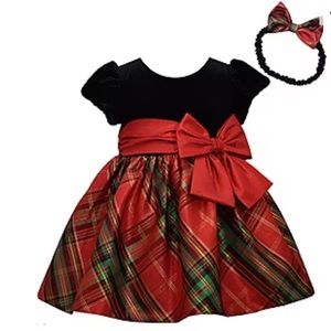 Bonnie Jean Baby Girls Short Sleeve Empire Waist Dress Size 12 M